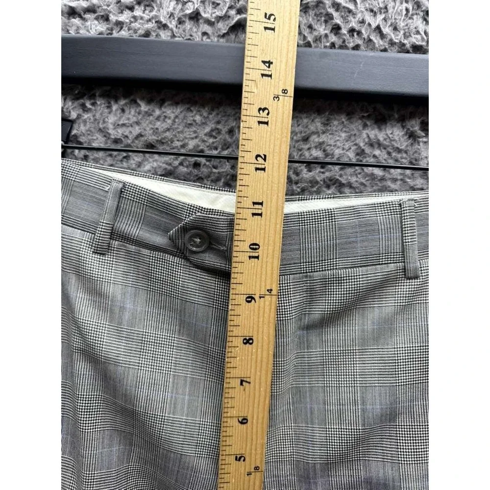 Corneliani Check Virgin‎ Wool Twill Mantua Dress Trousers Gray Mens Size 50